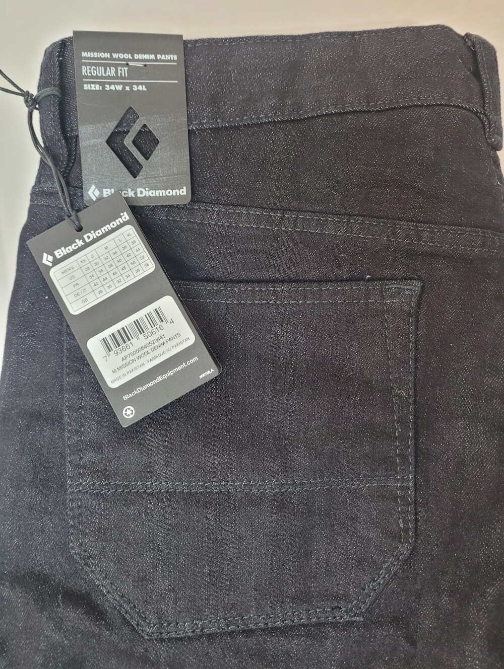Black Diamond Mens Mission Wool Denim Pant 34x34 - Picture 5 of 7